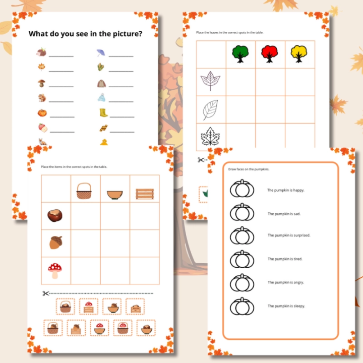 Autumn Worksheets - język angielski - EduBazarek
