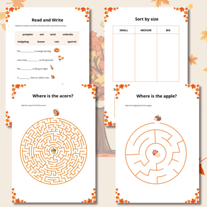 Autumn Worksheets - język angielski - EduBazarek