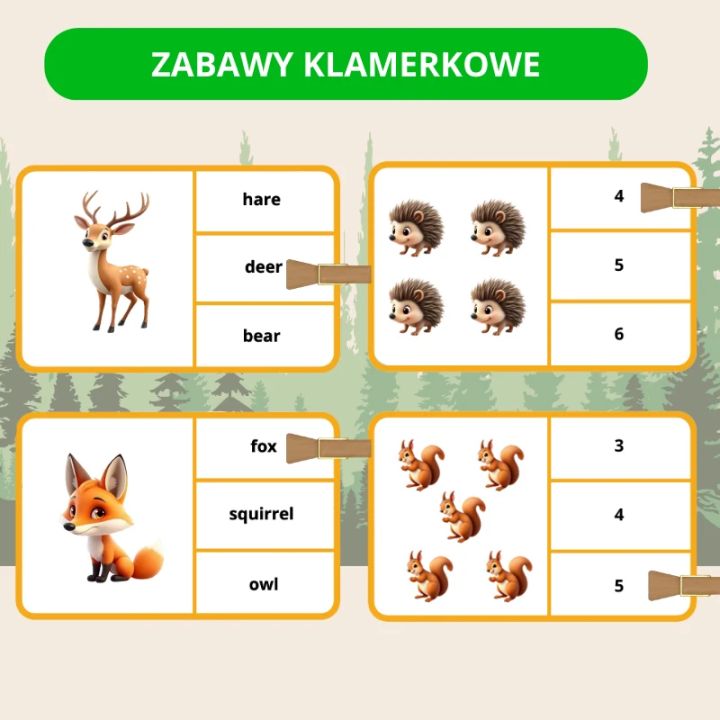 Forest Animals - język angielski - EduBazarek