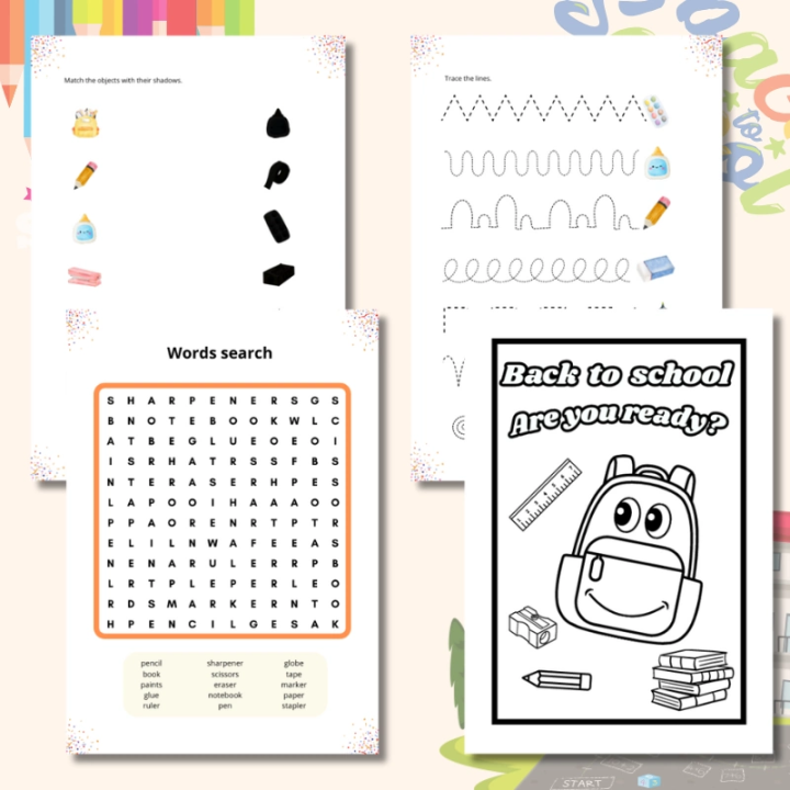 School Supplies Worksheets - język angielski - EduBazarek