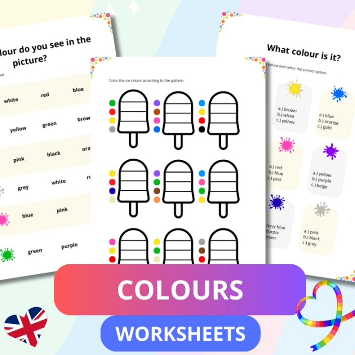 Colours Worksheets - język angielski - EduBazarek