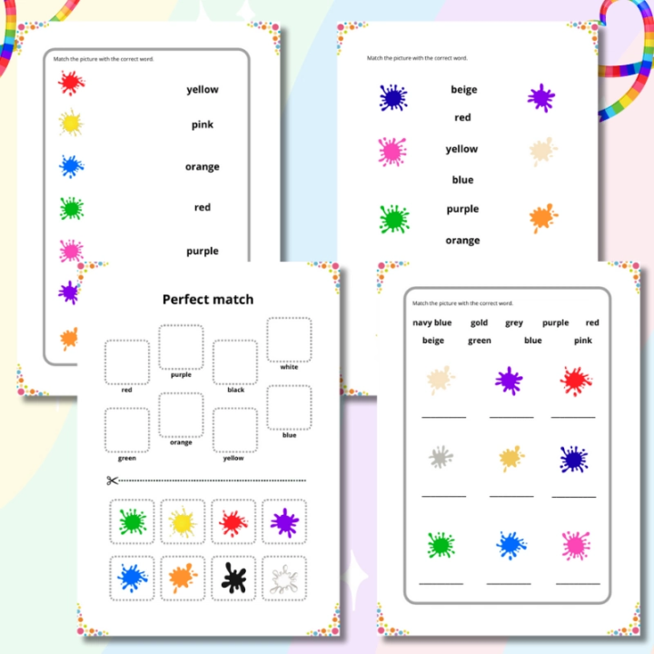 Colours Worksheets - język angielski - EduBazarek