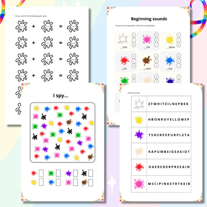 Colours Worksheets - język angielski - EduBazarek