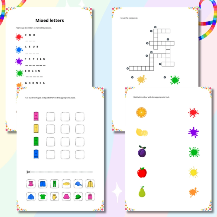Colours Worksheets - język angielski - EduBazarek