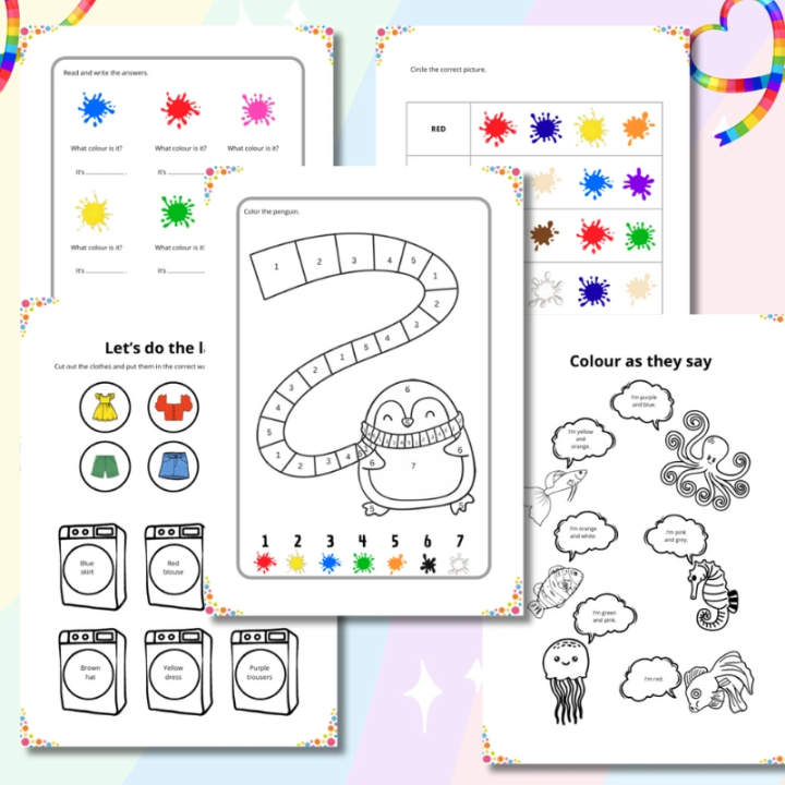 Colours Worksheets - język angielski - EduBazarek