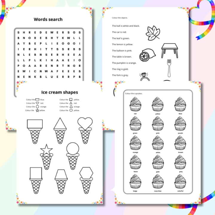 Colours Worksheets - język angielski - EduBazarek