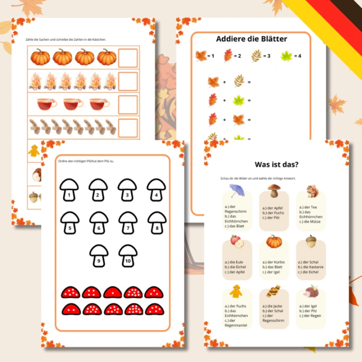 Herbst - Karty Pracy - język niemiecki - EduBazarek