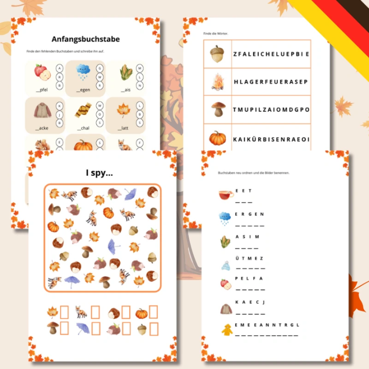 Herbst - Karty Pracy - język niemiecki - EduBazarek