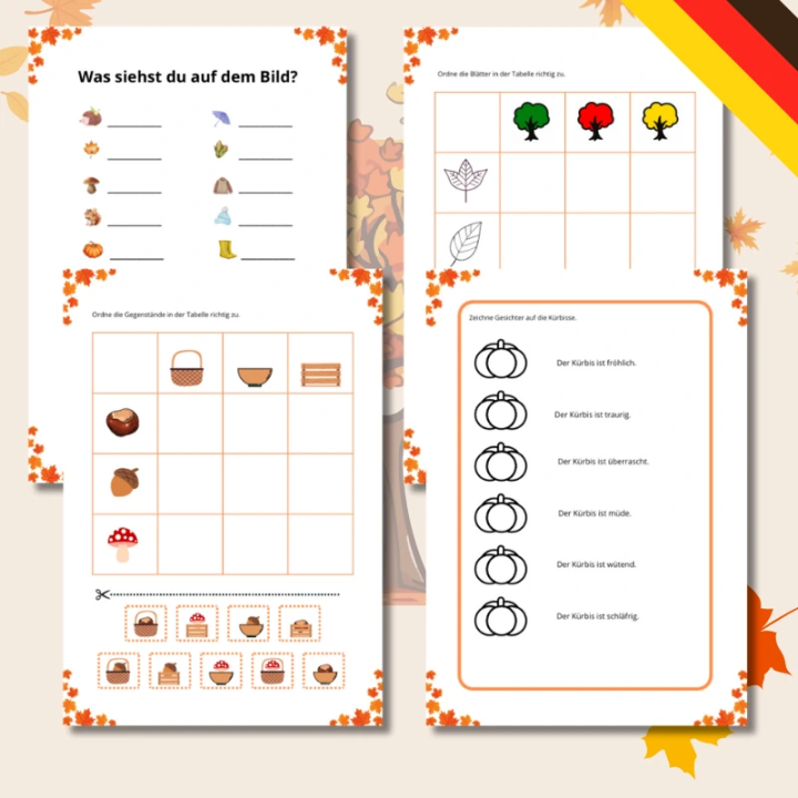 Herbst - Karty Pracy - język niemiecki - EduBazarek