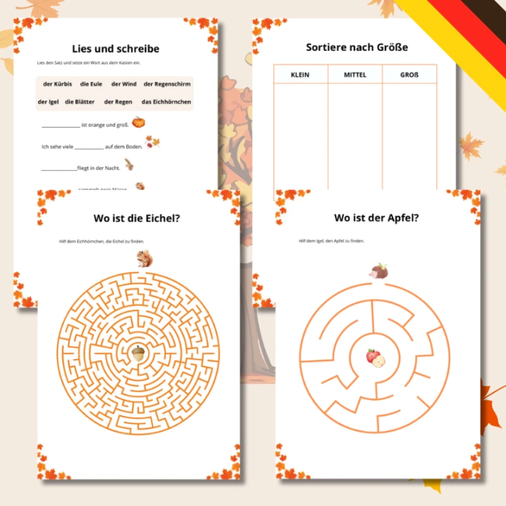 Herbst - Karty Pracy - język niemiecki - EduBazarek