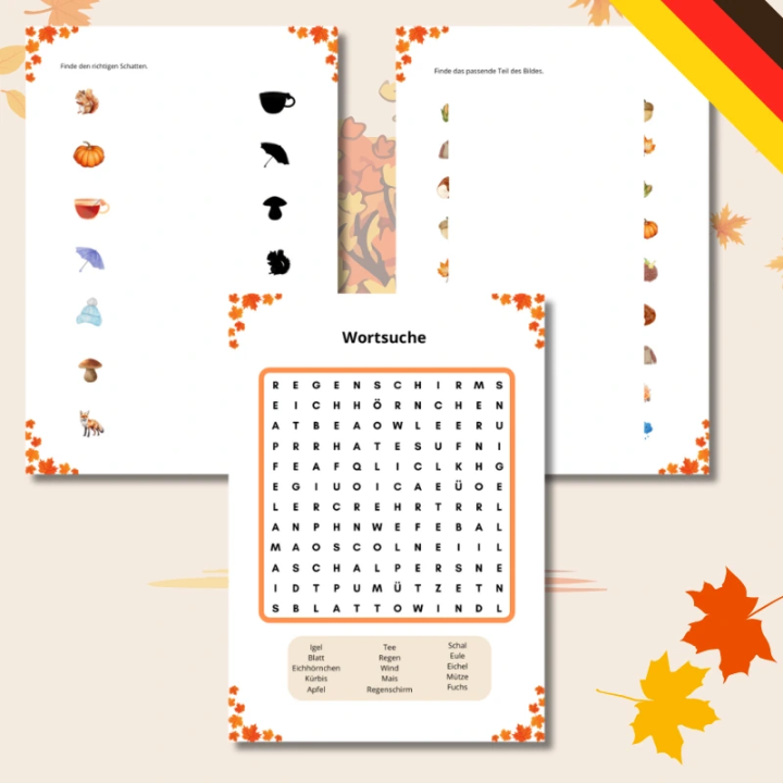 Herbst - Karty Pracy - język niemiecki - EduBazarek