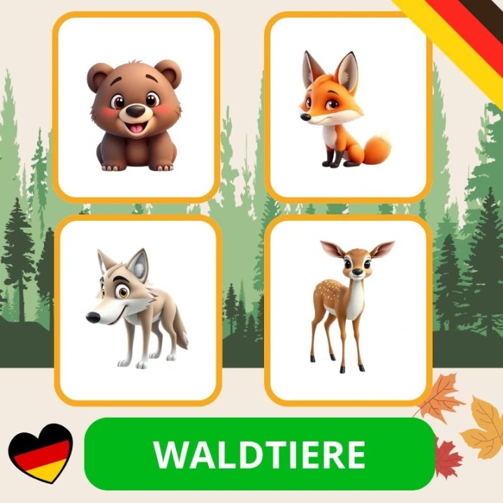 Zestaw Waldtiere - język niemiecki - EduBazarek