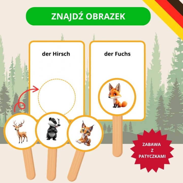 Zestaw Waldtiere - język niemiecki - EduBazarek