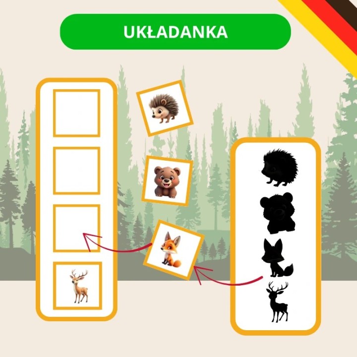 Zestaw Waldtiere - język niemiecki - EduBazarek