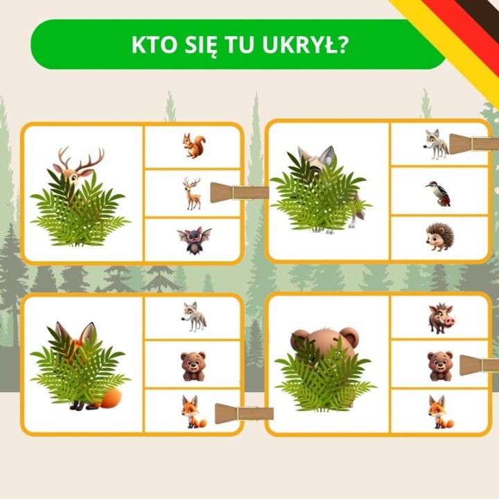 Zestaw Waldtiere - język niemiecki - EduBazarek