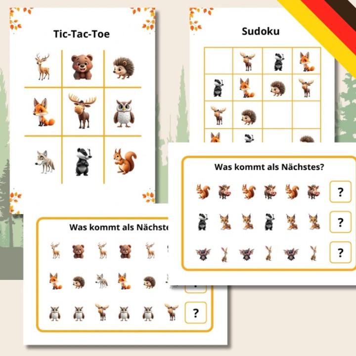 Zestaw Waldtiere - język niemiecki - EduBazarek