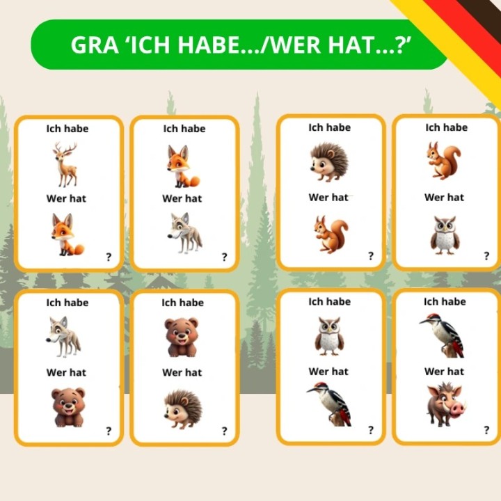 Zestaw Waldtiere - język niemiecki - EduBazarek