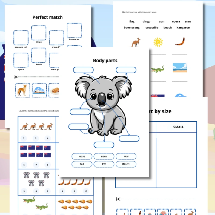 Karty Pracy Australia Day - język angielski - EduBazarek