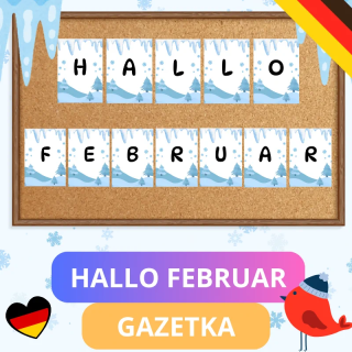 Gazetka ścienna Hallo Februar - język niemiecki - EduBazarek