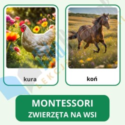 karty Montessori zwierzęta wiejskie