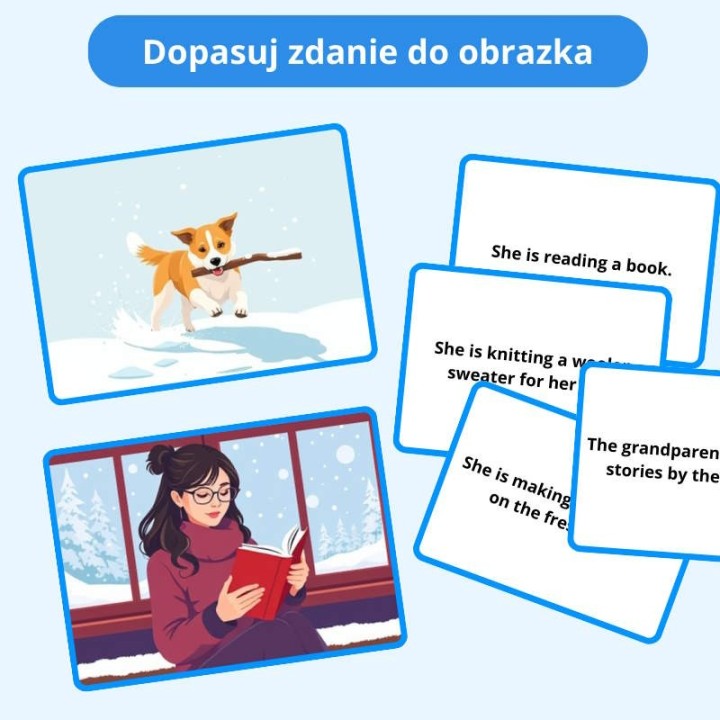 Winter Sentences in Present Continuous - EduBazarek