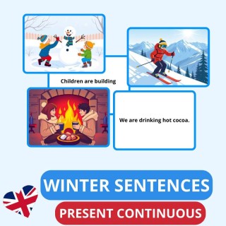 Winter Sentences in Present Continuous - EduBazarek