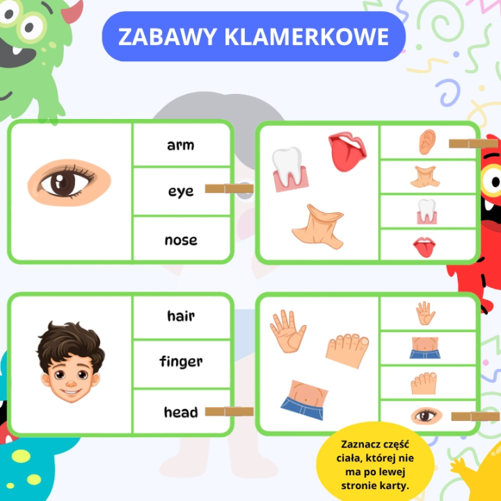 Zestaw Body Parts (pdf) - język angielski - EduBazarek