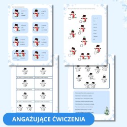 Snowman Day - Karty obrazkowe i ćwiczenia dla nauczycieli angielskiego dla dzieci