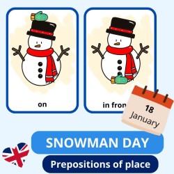 Snowman Day - Karty obrazkowe i ćwiczenia dla nauczycieli angielskiego dla dzieci