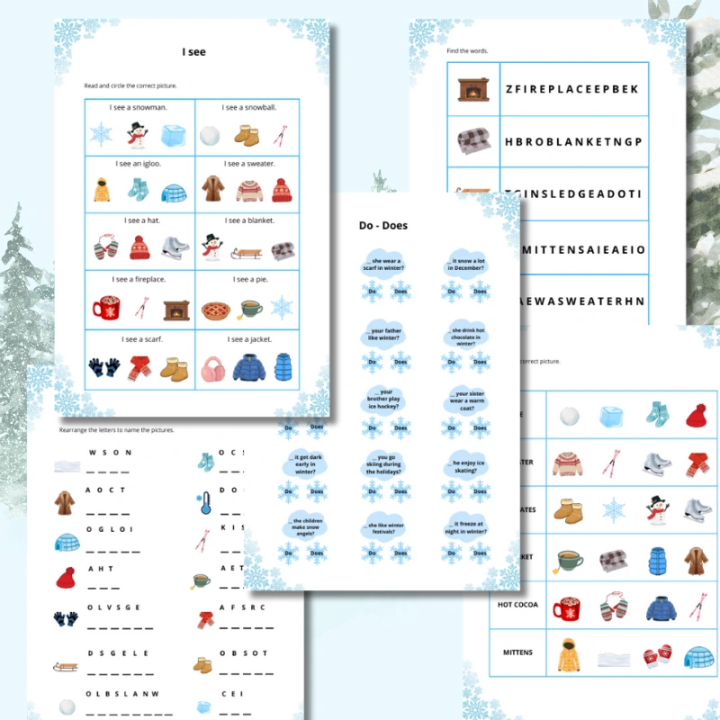 Winter Worksheets - język angielski - EduBazarek