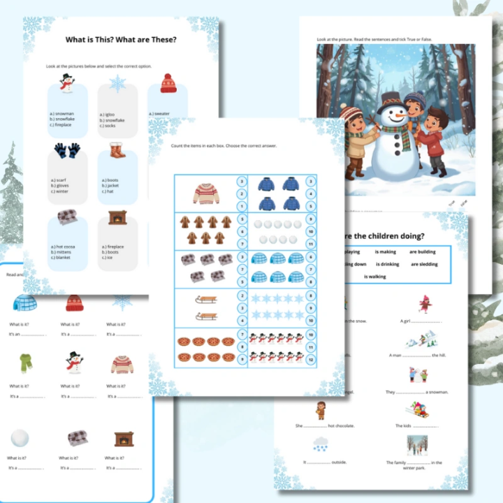 Winter Worksheets - język angielski - EduBazarek