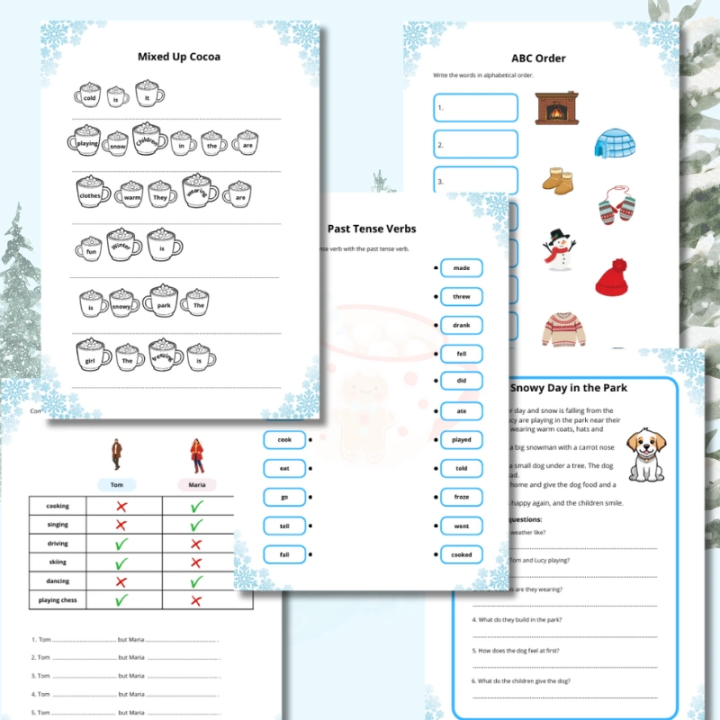 Winter Worksheets - język angielski - EduBazarek