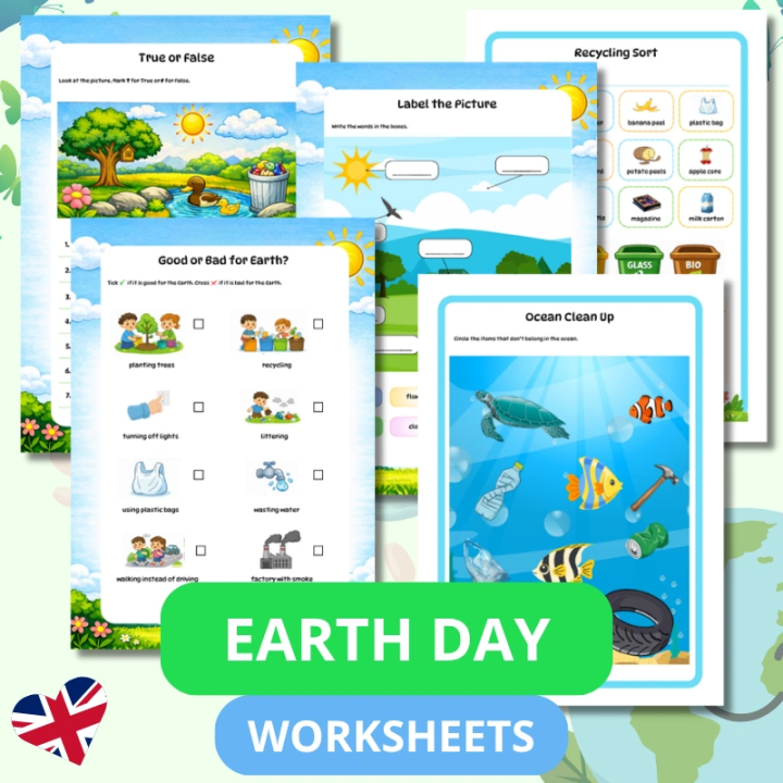 Earth Day Worksheets (pdf) - EduBazarek