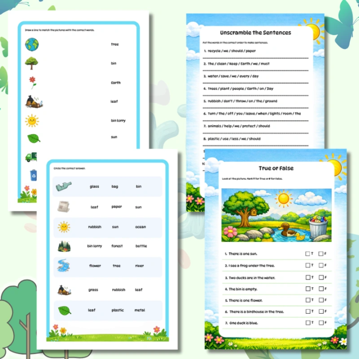 Earth Day Worksheets (pdf) - EduBazarek