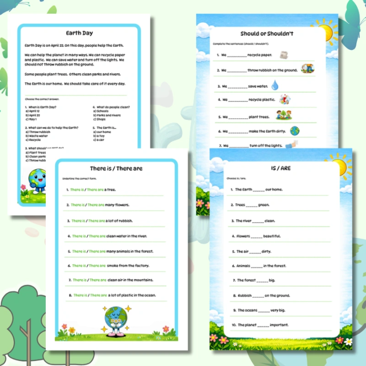Earth Day Worksheets (pdf) - EduBazarek