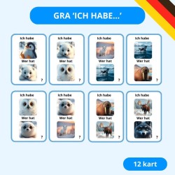 Zestaw do nauki niemieckiego Tiere der Arktis – Flashcards, gry i zagadki dla dzieci