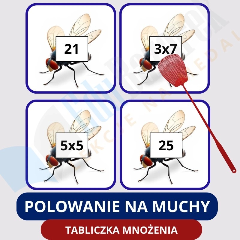 Polowanie na muchy – zabawna pomoc dydaktyczna do nauki tabliczki mnożenia