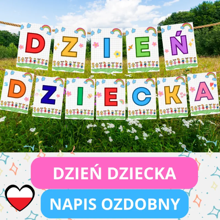 Napis ozdobny „Dzień Dziecka” (pdf) - EduBazarek