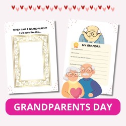 Zestaw Edukacyjny na Grandparents Day – Ćwiczenia Językowe dla Dzieci, Karty Pracy, Kolorowanki