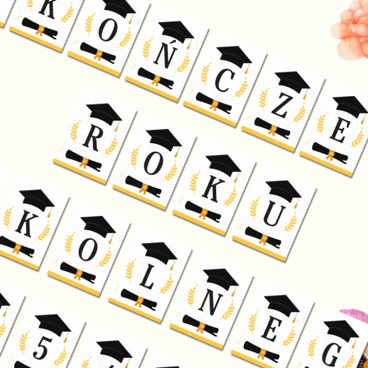 Zakończenie Roku Szkolnego 2025/2026 – Napis Dekoracyjny PDF do Druku