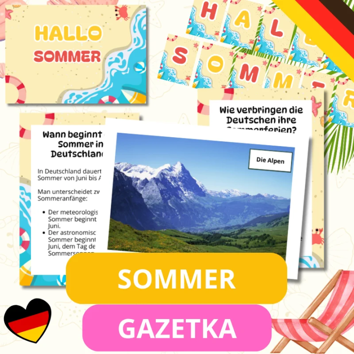 Sommer - gazetka ścienna szkolna (pdf) - język niemiecki