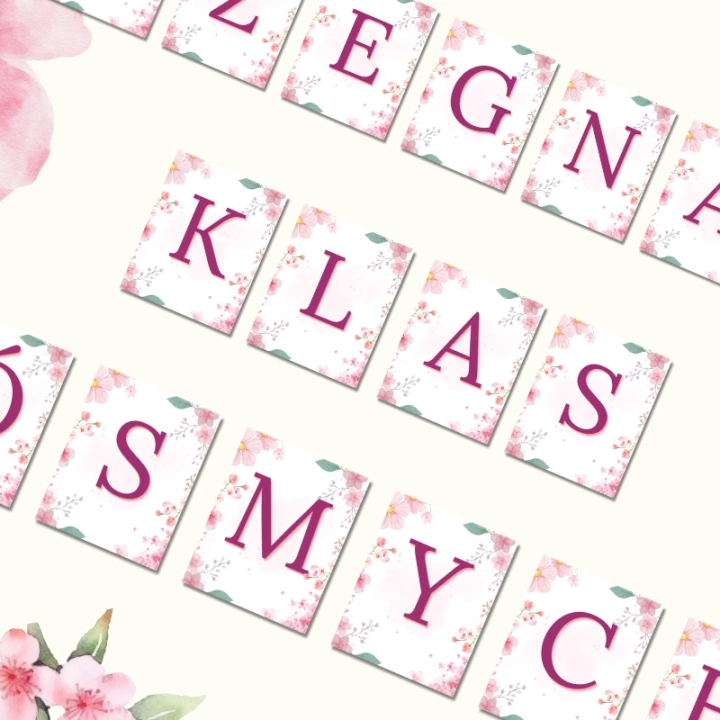 Napis ozdobny „Pożegnanie klas ósmych” – format A4 pion