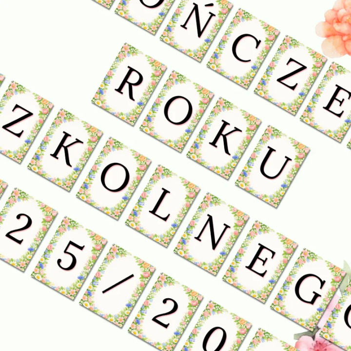 Zakończenie Roku Szkolnego 2025/2026 – Napis Dekoracyjny PDF do Druku