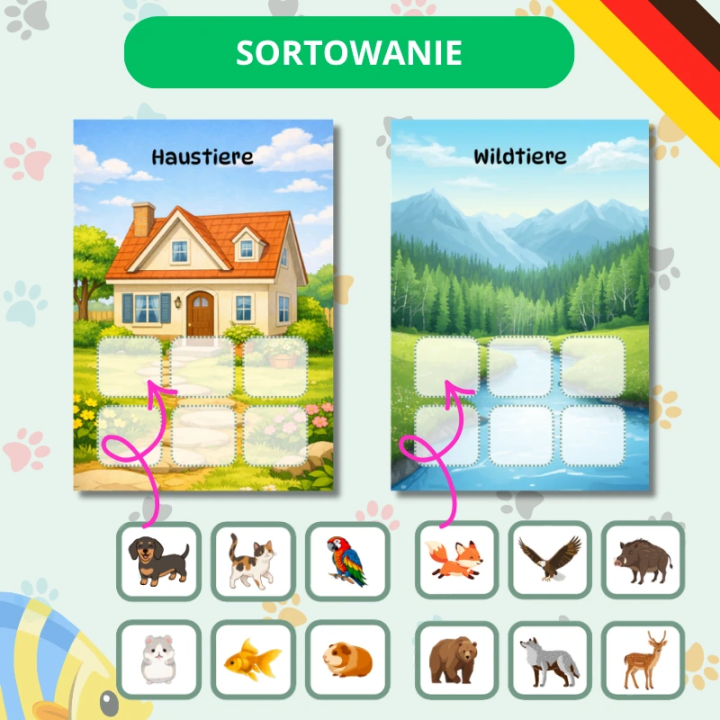 Zestaw Edukacyjny Haustiere (pdf) - język niemiecki - EduBazarek
