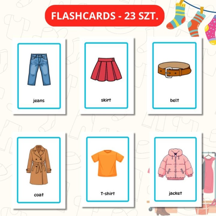 Zestaw edukacyjny Clothes (pdf) - język angielski - EduBazarek