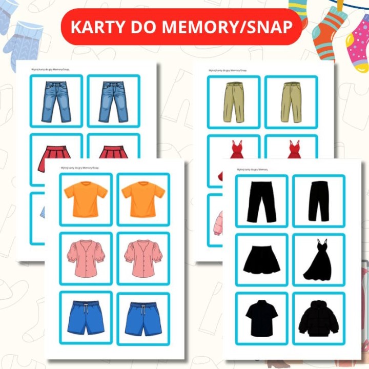 Zestaw edukacyjny Clothes (pdf) - język angielski - EduBazarek