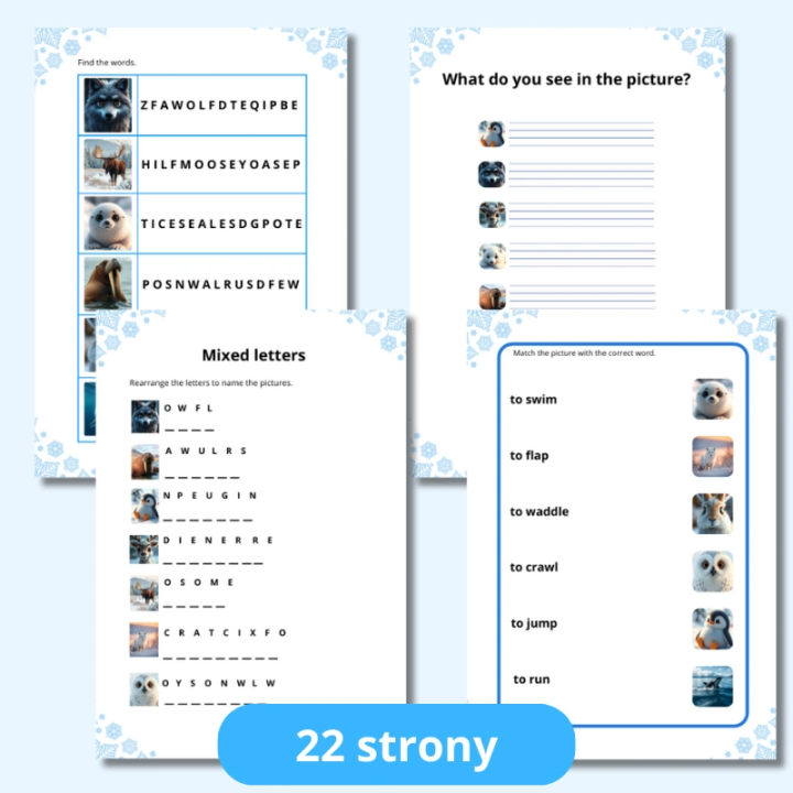 Arctic Animals Worksheets - język angielski - EduBazarek
