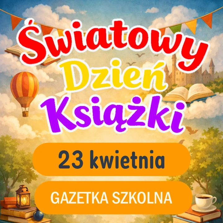Światowy Dzień Książki - kolorowa gazetka szkolna o historii i magii czytania