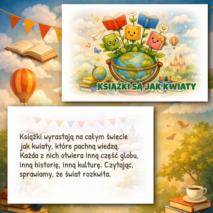 Światowy Dzień Książki - kolorowa gazetka szkolna o historii i magii czytania