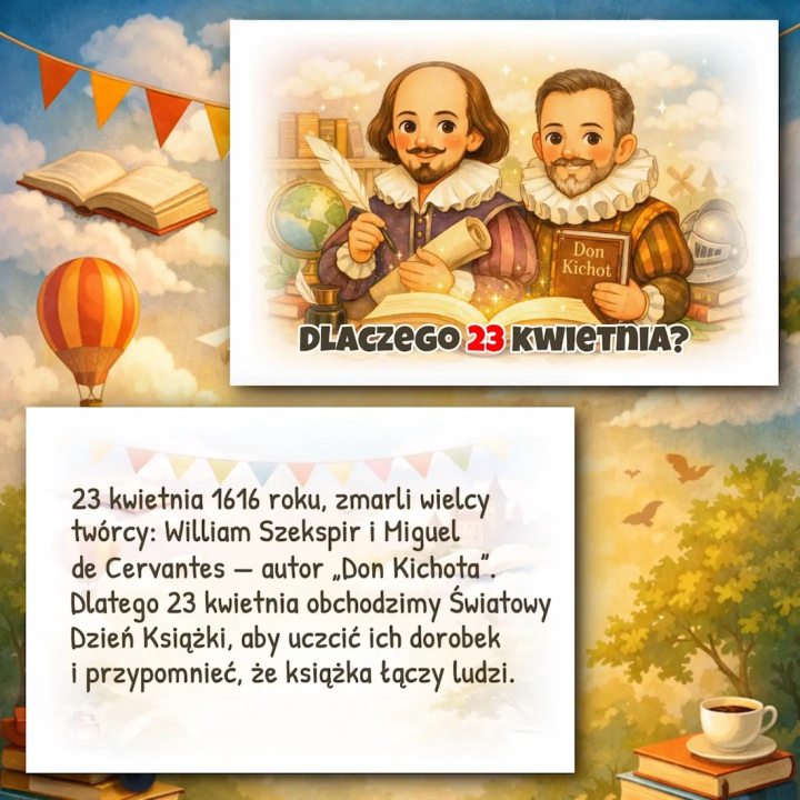Światowy Dzień Książki - kolorowa gazetka szkolna o historii i magii czytania